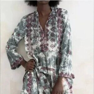 Zara Tie Dye Dress Limited Edition | Aqua and Maroon | Large